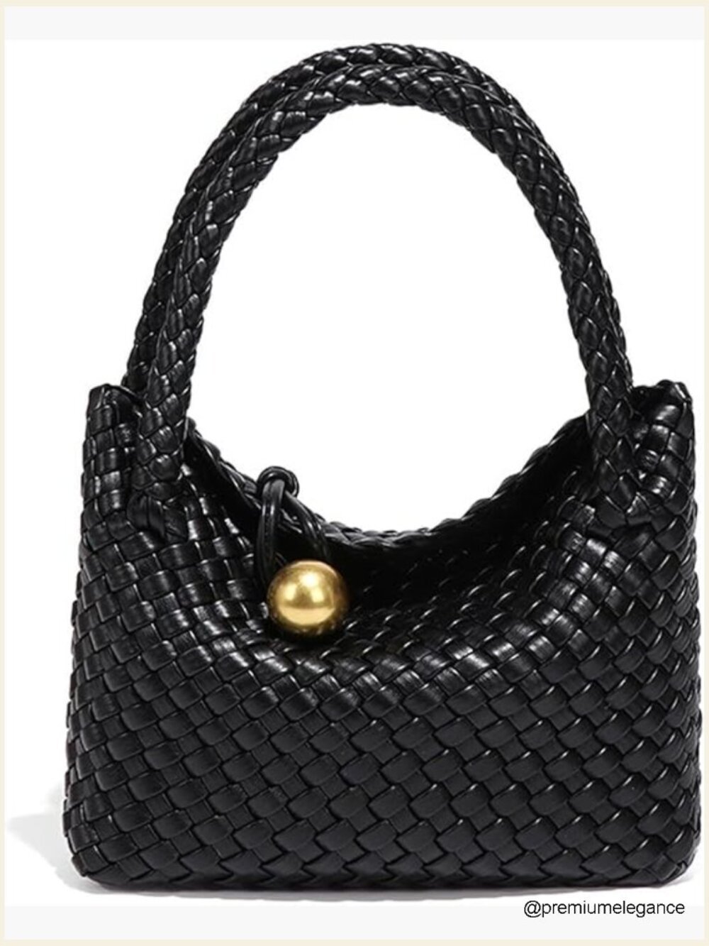 Mini Woven Top-Handle Handbag Lightweight Vegan Leather Crossbody